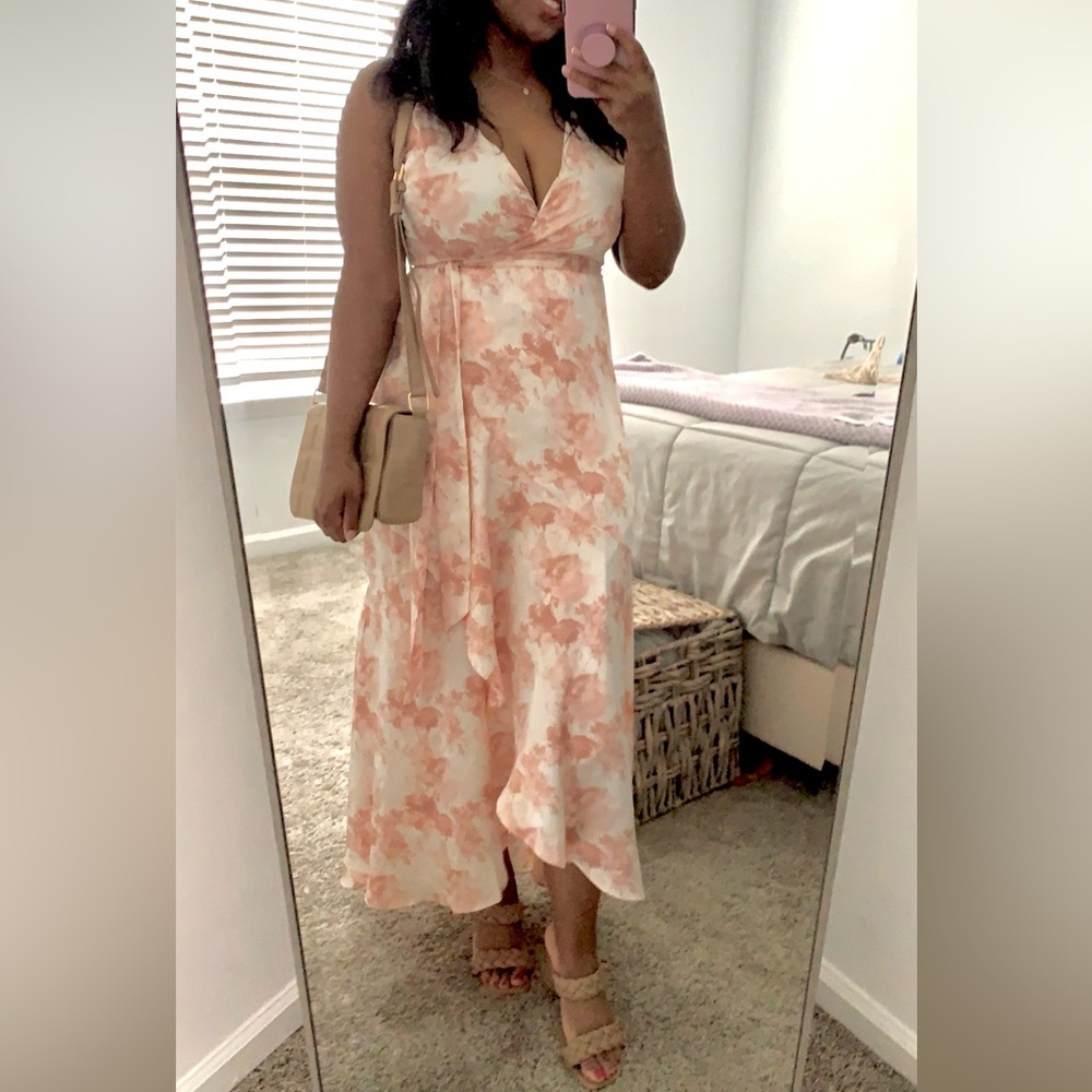 Vestique - Pink Floral Maxi Dress